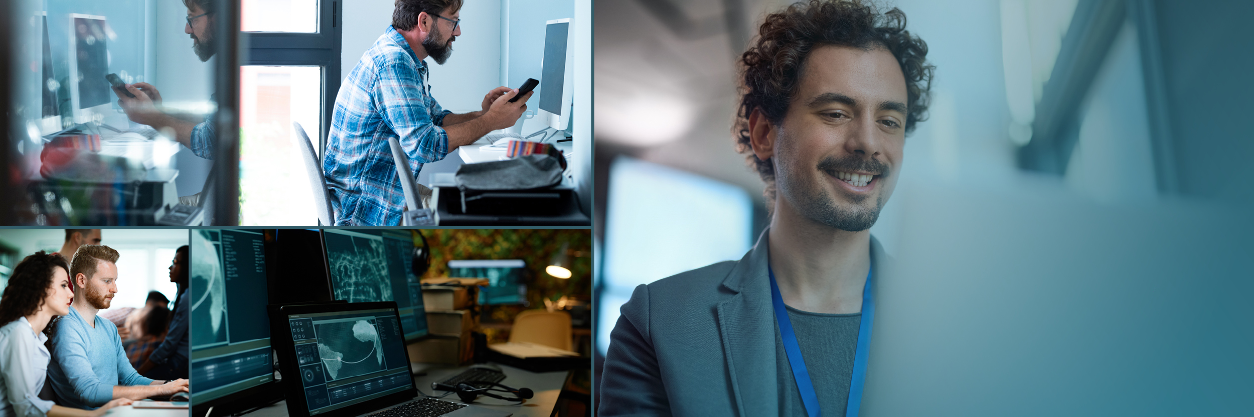 Mitarbeiter bei der Arbeit mit IT-Systemen – Virtualisierung mit Microsoft Hyper-V