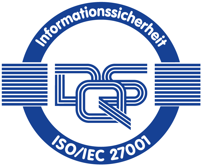 Siegel der DQS GmbH für erfolgreiche ISO/IEC 27001:2022 Zertifizierung