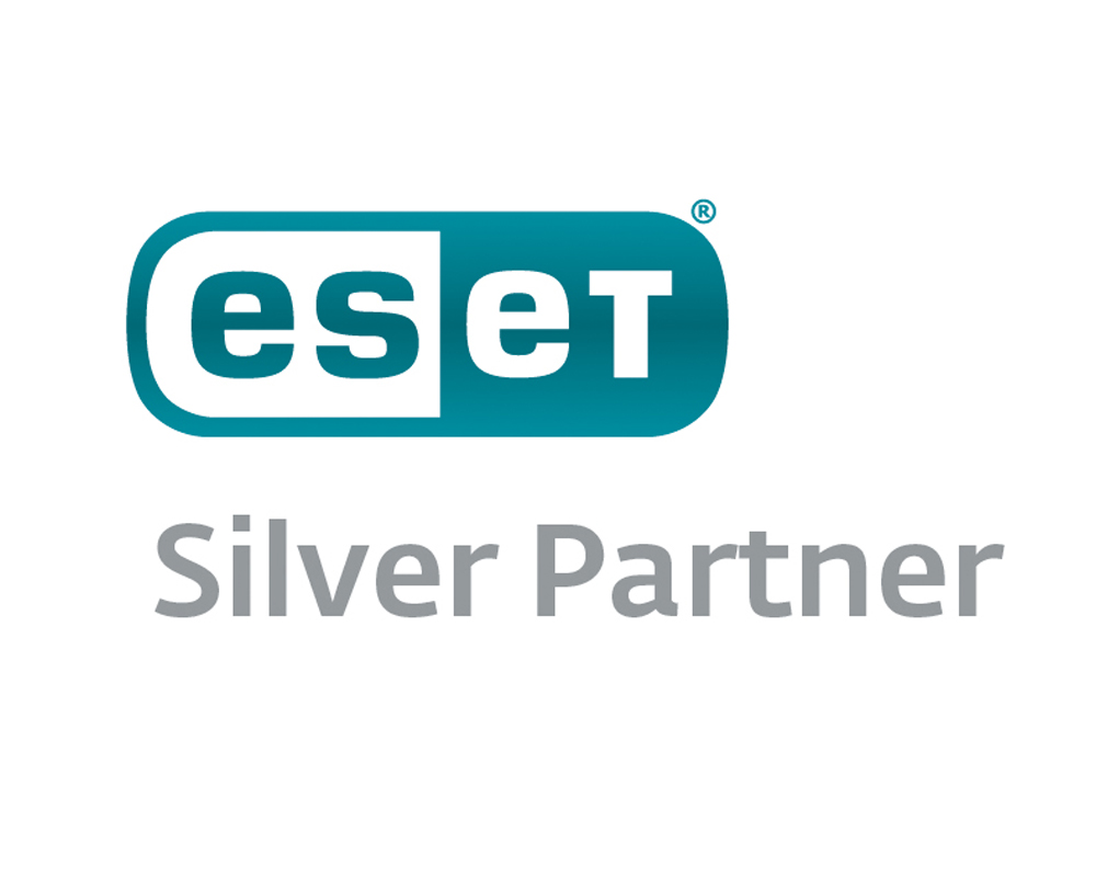 ESET Silver Partner Logo als Kennzeichnung einer Technologiepartnerschaft für professionelle IT-Sicherheitslösungen.