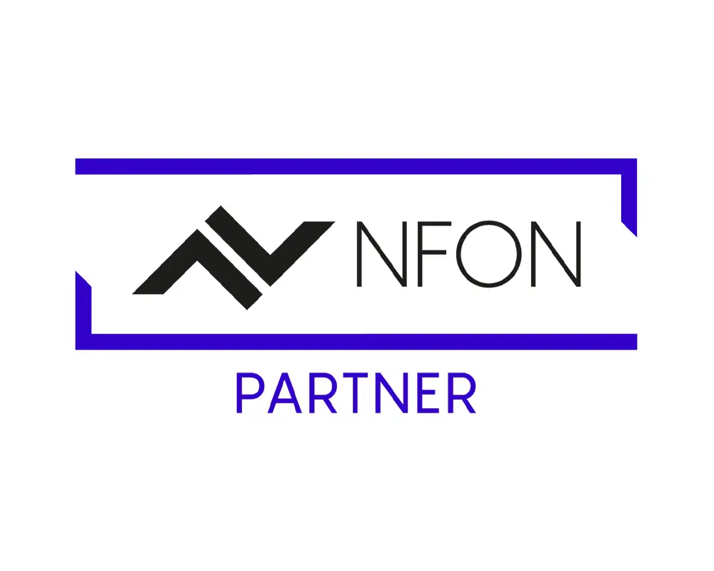 Logo von NFON, Anbieter für Cloud-Telefonie und moderne Unternehmenskommunikation.