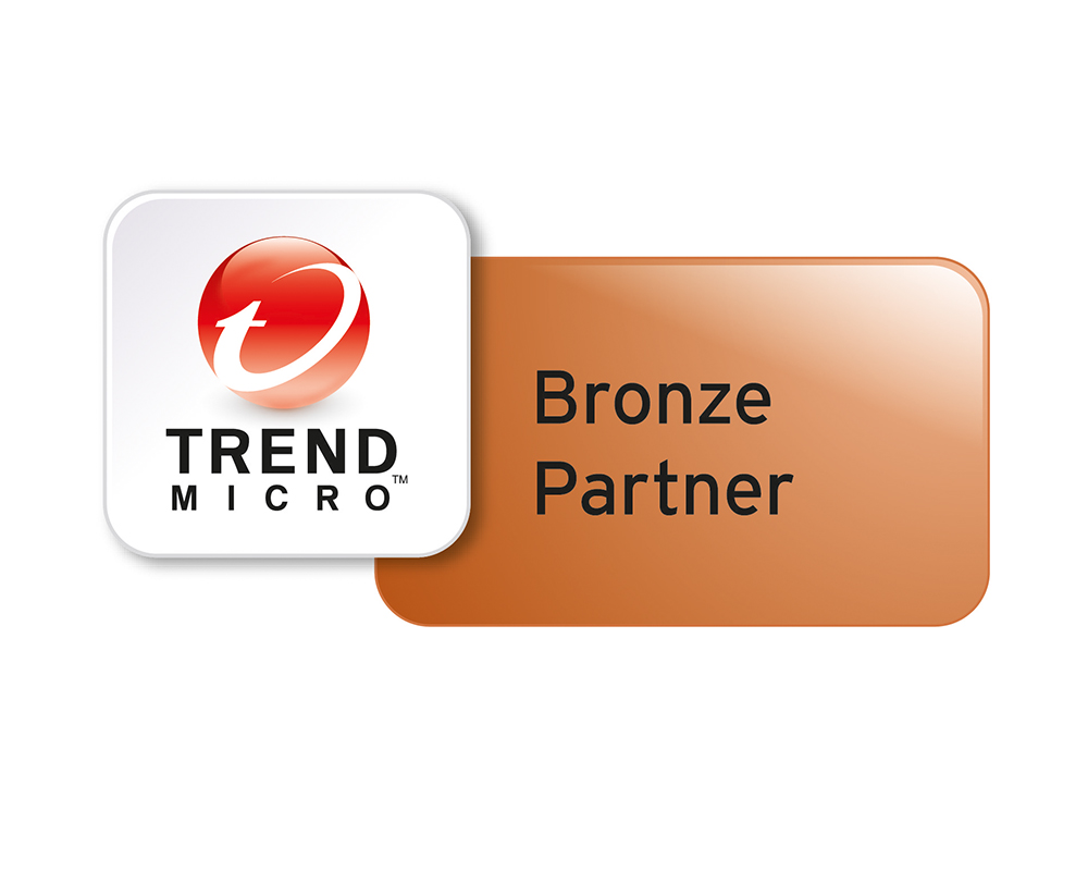 Logo von Trend Micro, einem Anbieter für Cybersicherheit und Schutz vor digitalen Bedrohungen.